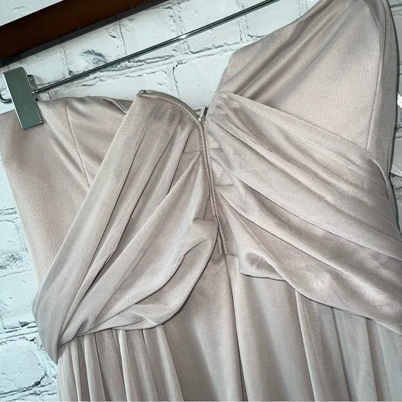 BRAND NWT David’s Bridal Gray Long Biscot Gray Dress size 0 - Picture 12 of 15